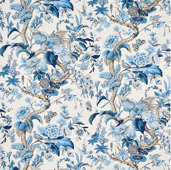 Schumacher Cranley Garden Blue Decorator Fabric