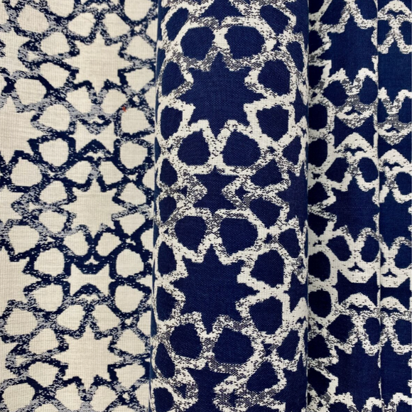 2.4 Yards Perennials Jali Blue Boy Indoor/Outdoor Decorator Fabric