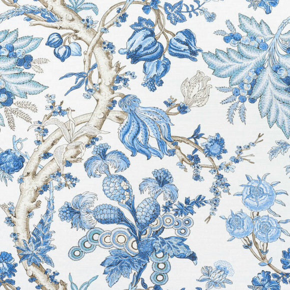 Thibaut Chatelain Blue and White Decorator Fabric