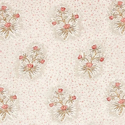 3.9 Yards of Schumacher Cassis Floral Rouge Chintz Fabric