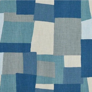 1.5 Yards of Peter Dunham Collage Indigo/ Grey Fabric Decorator Fabric