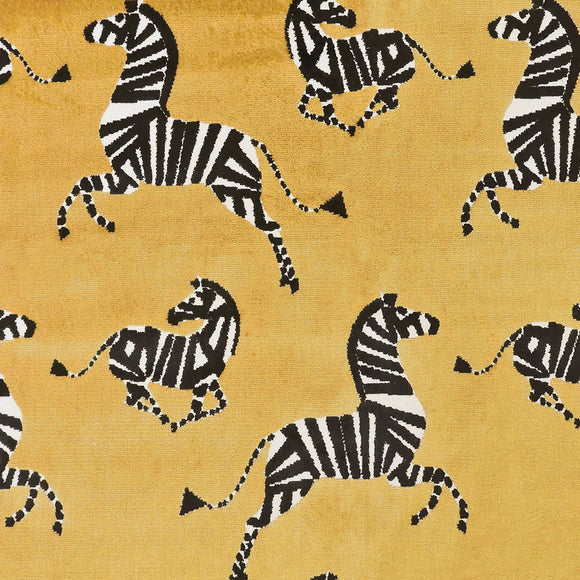 Farlowe Saffron Zebra Velvet Decorator Fabric