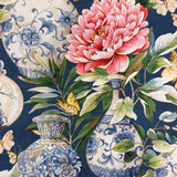 Vilber Aiko Floral Vase Navy Decorator Fabric