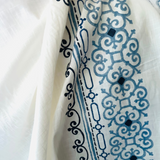 Lacefield Border Panel Navy Decorator Fabric