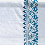 Lacefield Border Panel Teal Decorator Fabric