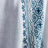 Lacefield Border Panel Teal Decorator Fabric