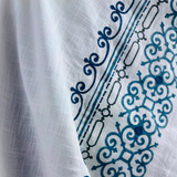 Lacefield Border Panel Teal Decorator Fabric