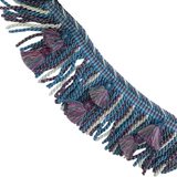 Lee Jofa Monte Carlo Bullion with Tassels Trim Blue, Cream, Raspberry Passementerie Skirting Decorative Trim