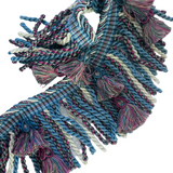 Lee Jofa Monte Carlo Bullion with Tassels Trim Blue, Cream, Raspberry Passementerie Skirting Decorative Trim