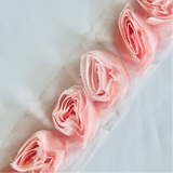 Belagio Enterprises GLE-BF-1355 COLOR:  32 Pink Organza Rosette Trim Tape
