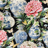 Vilber Aiko Floral Vase Black Decorator Fabric