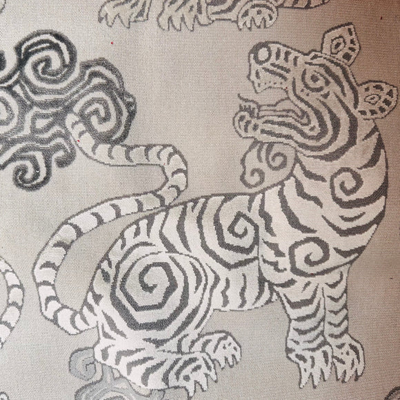 De Leo Akbar Graphite Tiger Cut-Velvet Epingle Decorator Fabric