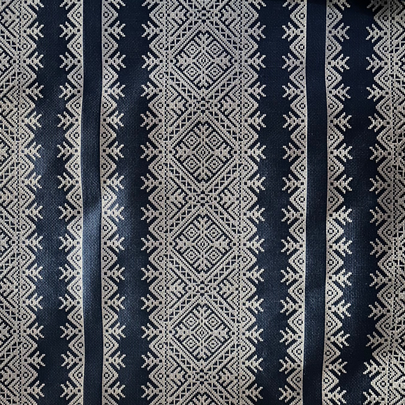 Kogin Stripe Navy Decorator Fabric