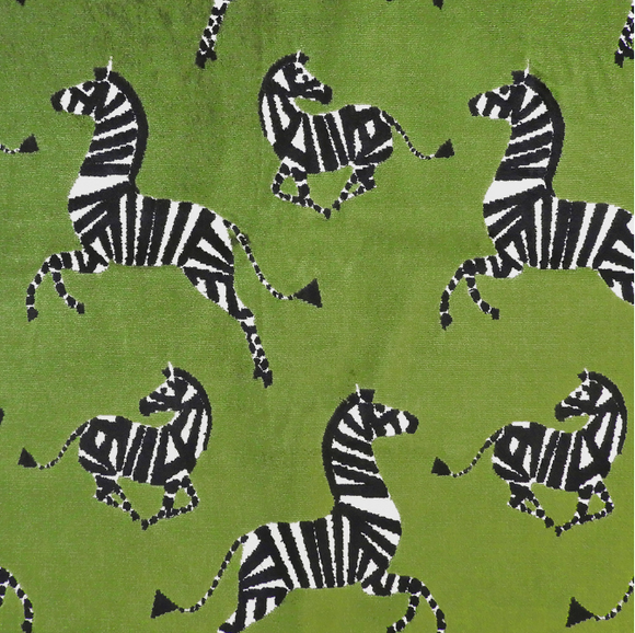Farlowe Emerald Zebra Velvet Decorator Fabric