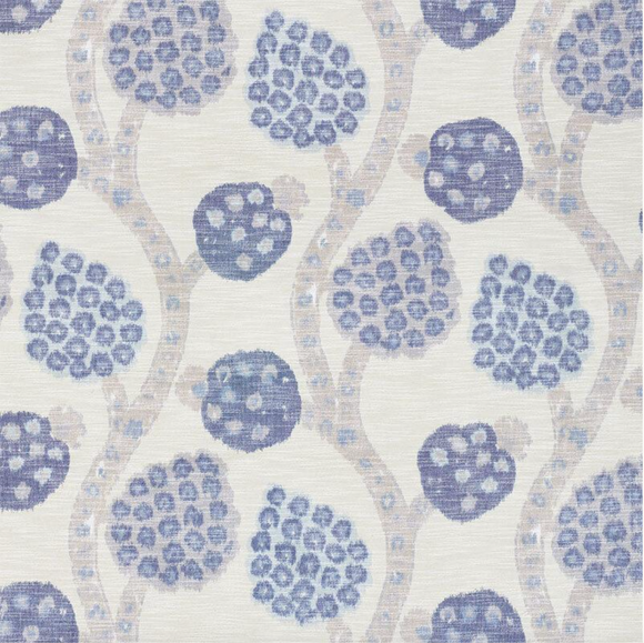 1.2 or 1.4 Yards Schumacher Annabel Warp Print in Blue Decorator Fabric