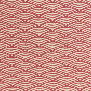 2.6 Yards Quadrille Seto Red Decorator Fabric