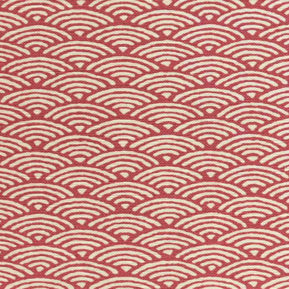 2.6 Yards Quadrille Seto Red Decorator Fabric