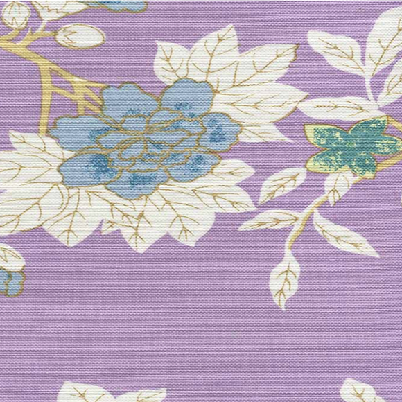 2.4 Yards Quadrille Happy Garden Lavender Decorator Fabric