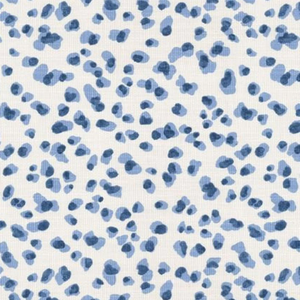 1.4 or 2.6 Yards of Mira Blue Leopard Spots Decorator Fabric