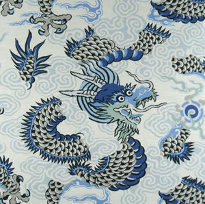 Vilber Fabrics Mythical Dragon Blue Decorator Fabric