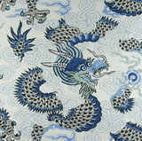 Vilber Fabrics Mythical Dragon Kyoto Blue Decorator Fabric
