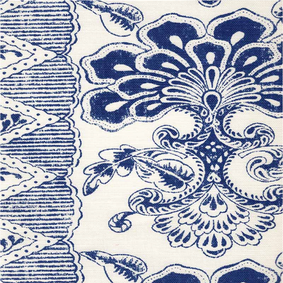 1.7 Yards Quadrille Chantilly Stripe Slate Blue on TintDecorator Fabric