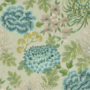 Covington JACINDA 507 AQUARIUS Floral Embroidered Decorator Fabric