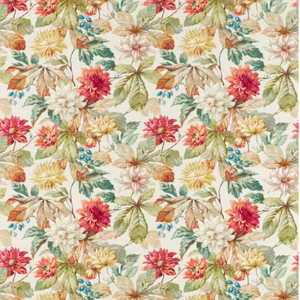 2.125 Yards Sanderson Dahlia and Rosehip Briarwood/Russet Decorator Fabric