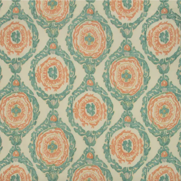 1.3 Yards Brunschwig & Fils Kaitag Warp Print - Aqua Decorator Fabric