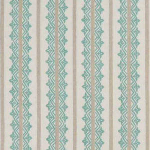 1.8 Yards Nina Campbell Basholi 03 Fabric NCF4403-03 Aqua Linen Decorator Fabric