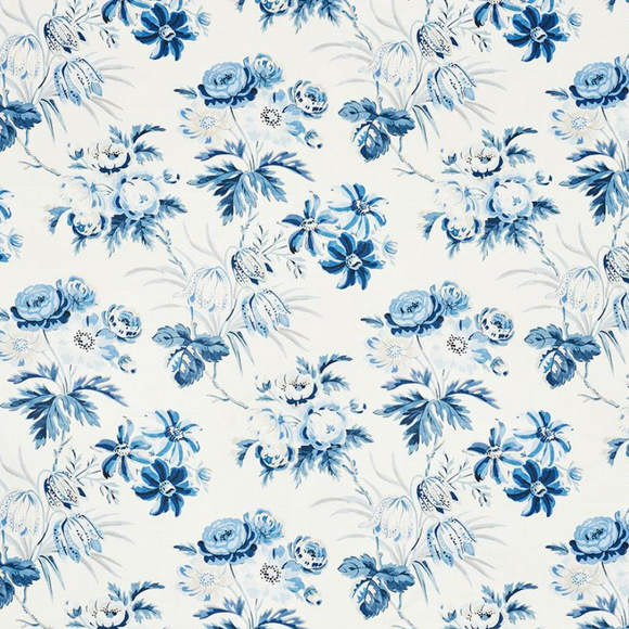 4.5 Yards Schumacher Cecil Chintz Delft Decorator Fabric