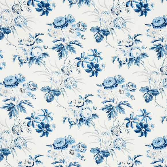 4.5 Yards Schumacher Cecil Chintz Delft Decorator Fabric – Savvy Swatch
