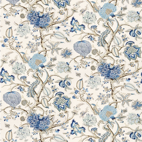 1.2 Yards Scalamandre Pondicherry Linen Delft Decorator Fabric