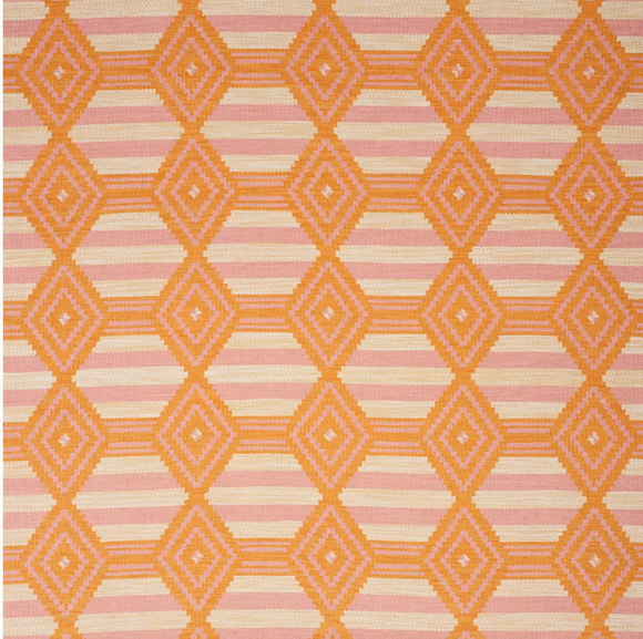 3 Yards Schumacher Manta Performance Pink and Orange Decorator Fabric
