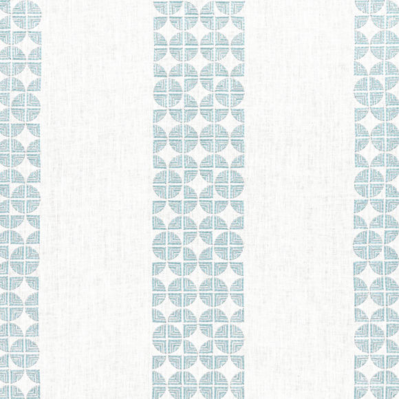 4.9 Yards Thibaut Fairmont Stripe Embroidery Soft Blue Decorator Fabric