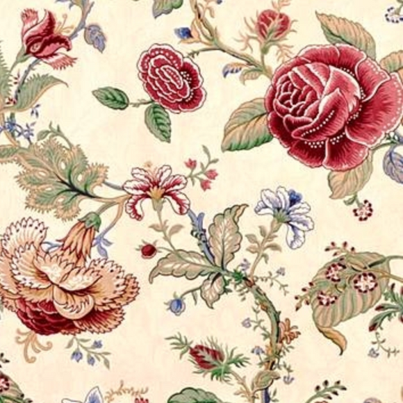 4.7 Yards Waverly Montague Floral Parchment Decorator Fabric