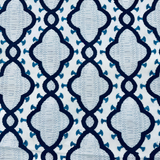 Swavelle Mill Creek TFA On the Fringe Navy Embroidered Decorator Fabric