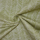 2.75 Yards Quadrille Alan Campbell Petite Zig Zag  New Jungle Green on Tint Decorator Fabric