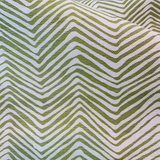 2.75 Yards Quadrille Alan Campbell Petite Zig Zag  New Jungle Green on Tint Decorator Fabric