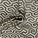 1.9 Yards Schumacher Ming Fret Velvet Taupe Decorator Fabric