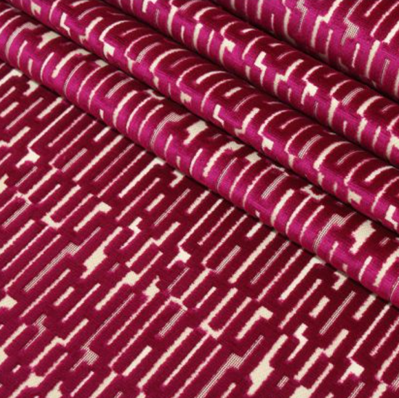 2.2 Yards Crypton Home Lublin Fuschia High Performance Velvet Decorator Fabric