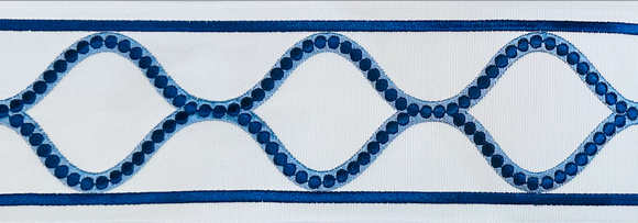 Anbu Tape 4 Canvas Ivory Navy Decorative Trim