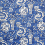 Vilber Fabrics Mythical Dragon Kyoto Blue Decorator Fabric