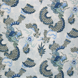 Vilber Fabrics Mythical Dragon Kyoto Blue Decorator Fabric