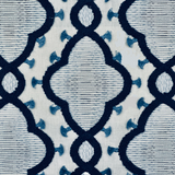 Swavelle Mill Creek TFA On the Fringe Navy Embroidered Decorator Fabric