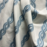 1.9 Yards Swavelle Mill Creek Conceptualizer Cornflower Traditional Embroidery M2794 Decorator Fabric