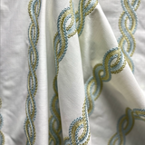 Caribbean Blue and Green Traditional Embroidery M2794 Conceptualizer Decorator Fabric