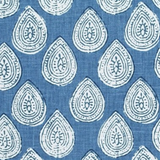 2.65 Yards Kravet Calico-50 Indigo Decorator Fabric