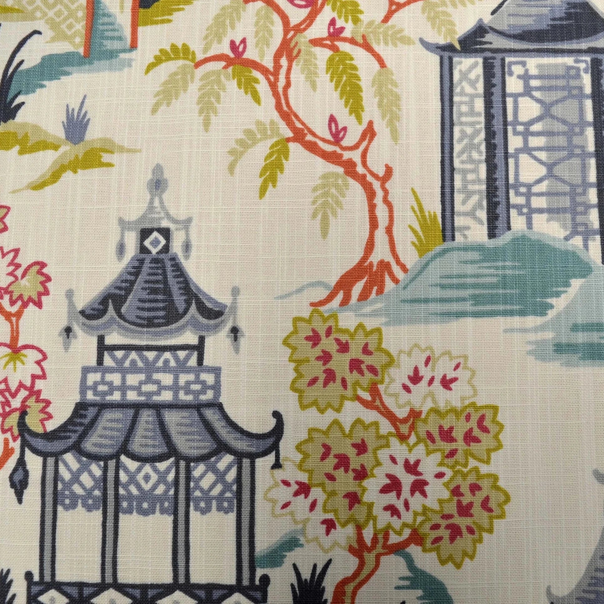 3. 5 Yards Covington Shoji Summer Asian Pagoda Scene Fabric