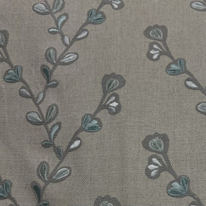 Twig Aqua Embroidered Vine Decorator Fabric